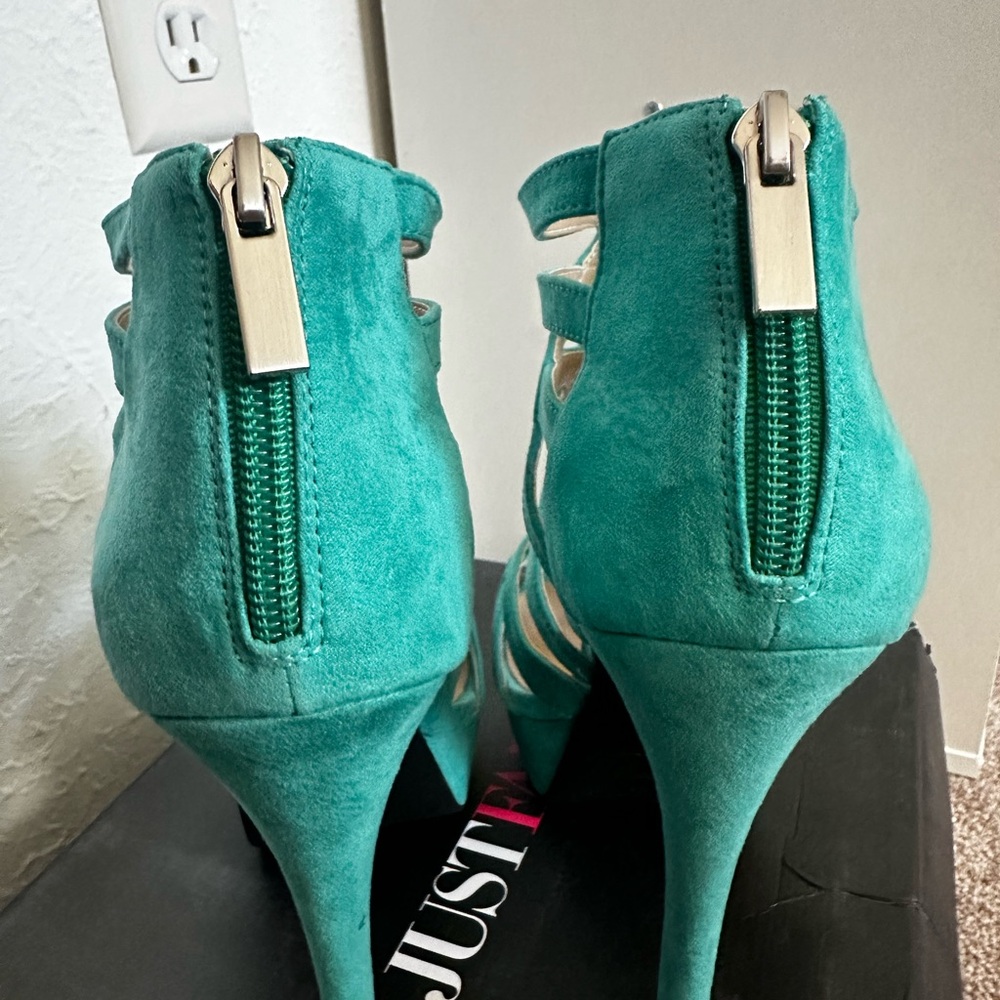 Just Fab Lilia’s Seafoam Platform Heels Size 8.5 - Picture 7 of 12